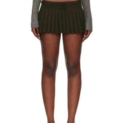 Danielle Guizio Khaki Vivienne Miniskirt
