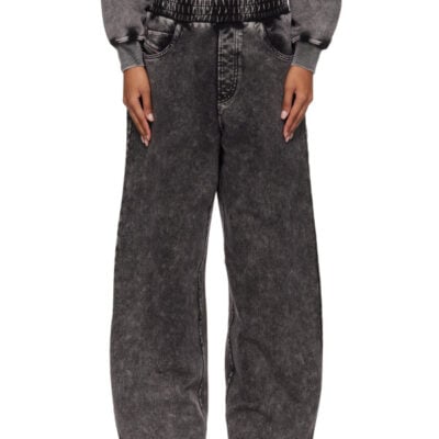 Diesel Gray Denim Effect Sweatpants