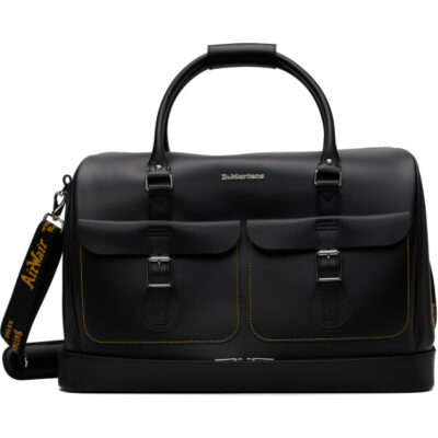 Dr Martens Black Smooth Leather Weekender Bag
