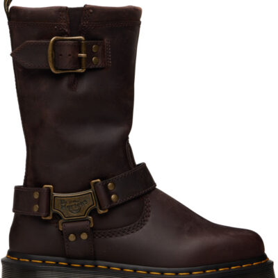 Dr Martens Brown Anistone Hi Leather Biker Boots