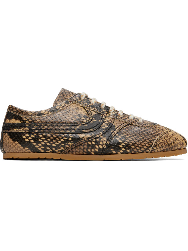 Dries Van Noten Beige Leather Sneakers