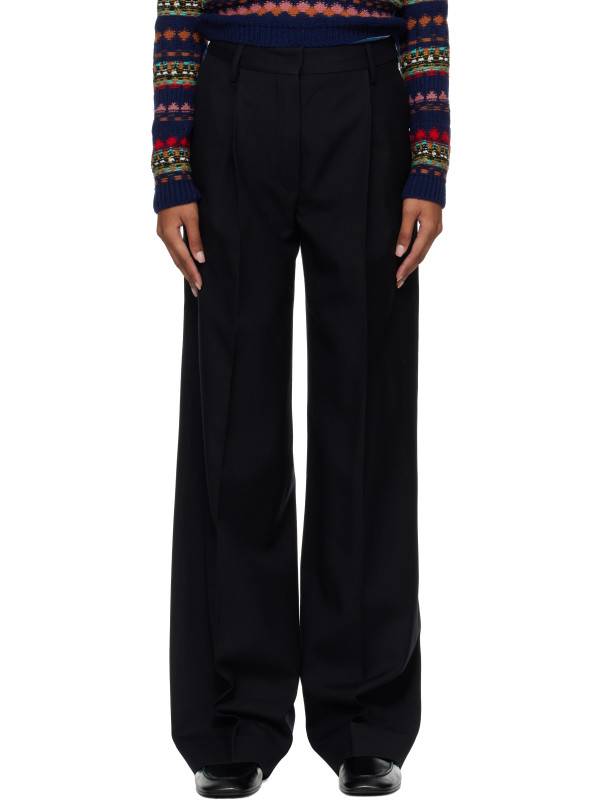 Dries Van Noten Black Wool Trousers