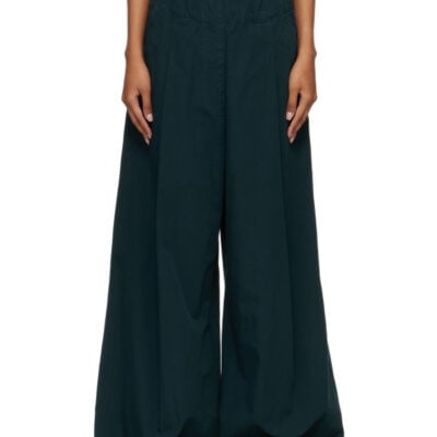 Dries Van Noten Green Elasticated Overdyed Trousers