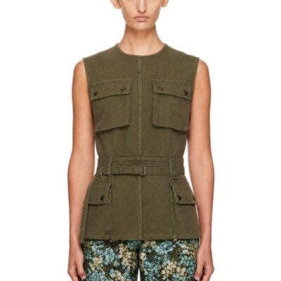 Dries Van Noten Green Overdyed Utility Top