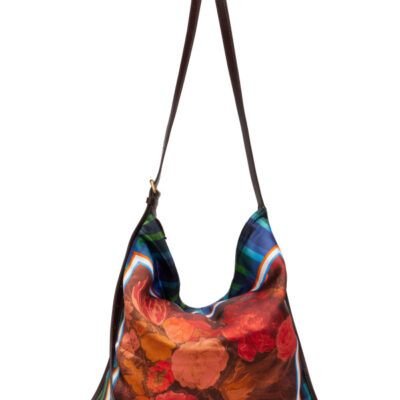 Dries Van Noten Red & Blue Large Scarf Print Shoulder Bag