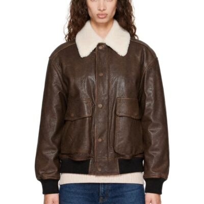 Dunst Brown Detachable A-2 Blouson Leather Jacket