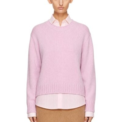 Dunst Pink Chunky Roll Neck Sweater