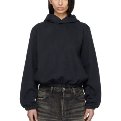 Fear Of God Black Sunfaded Classic Half Raglan Fleece Hoodie