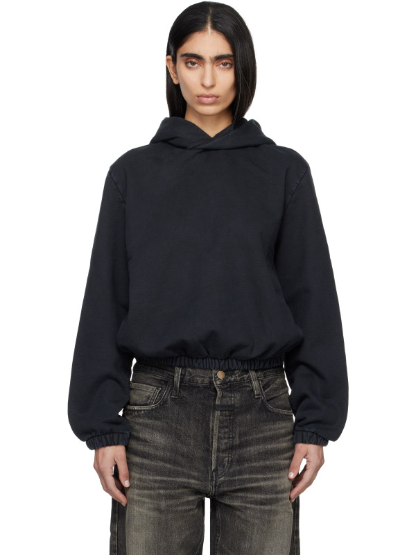 Fear Of God Black Sunfaded Classic Half Raglan Fleece Hoodie