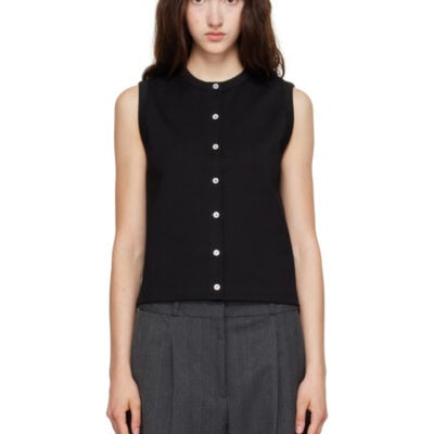 FLORE FLORE Black Poppy Sleeveless Cardigan