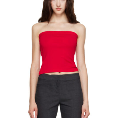 FLORE FLORE Red Bes Bandeau Top