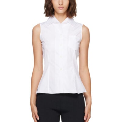 FLORE FLORE White Rosie Sleeveless Shirt