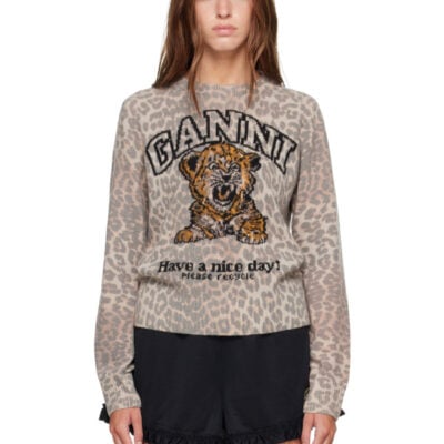 Ganni Beige Tiger Sweater