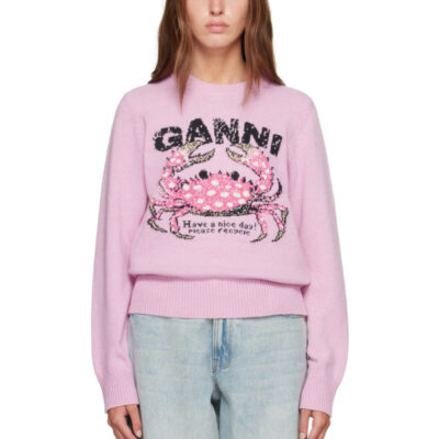 Ganni Pink Crab Sweater