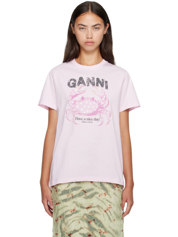 Ganni Pink Crab T-shirt