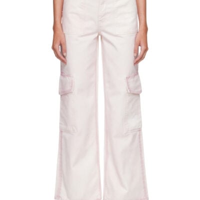 Ganni Pink Spray Angi Cargo Jeans
