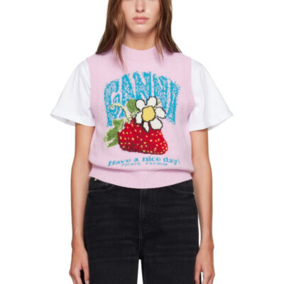 Ganni Pink Strawberry Vest