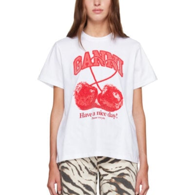 Ganni White Cherry T-shirt