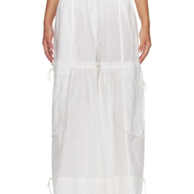 Ganni White Cotton Trousers