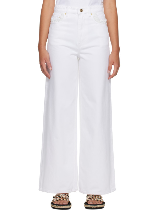 Ganni White Lari Straight Jeans