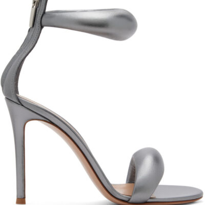 Gianvito Rossi Gunmetal Bijoux Heeled Sandals