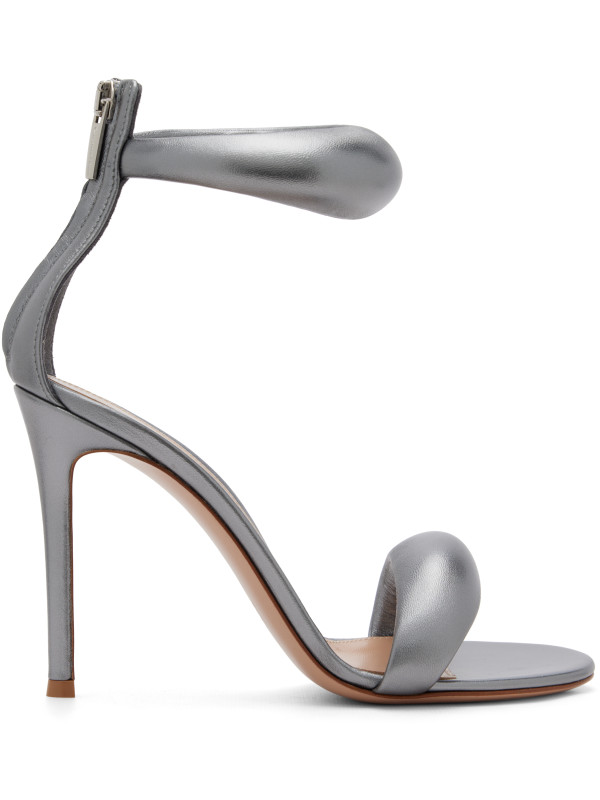 Gianvito Rossi Gunmetal Bijoux Heeled Sandals