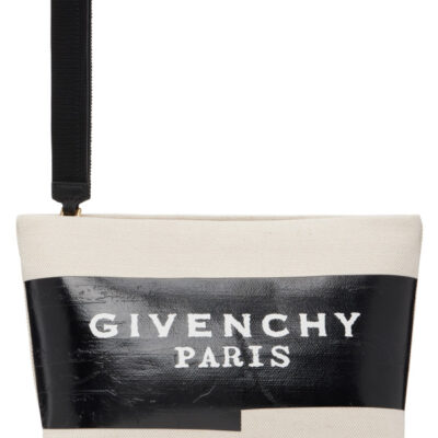 Givenchy Black & Beige 'Givenchy Tape' Pouch