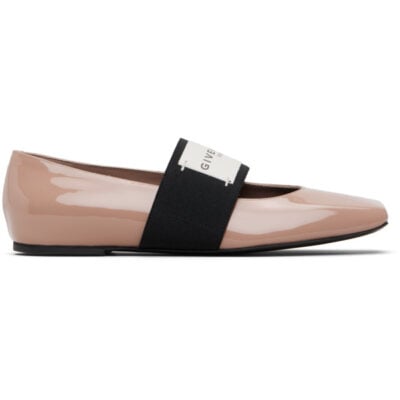 Givenchy Pink Sliced Square Patent Leather Ballerina Flats