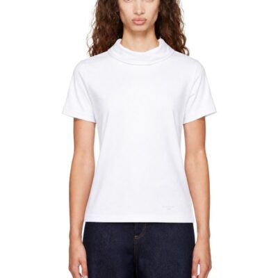Givenchy White Poplin Collar T-shirt