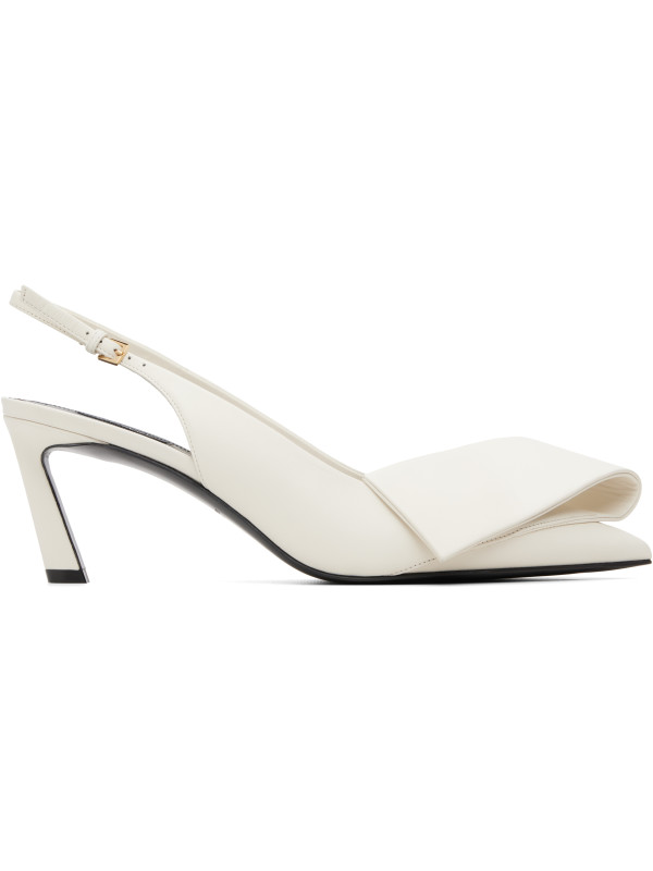 Givenchy White Twisted Ribbon Slingback Heels