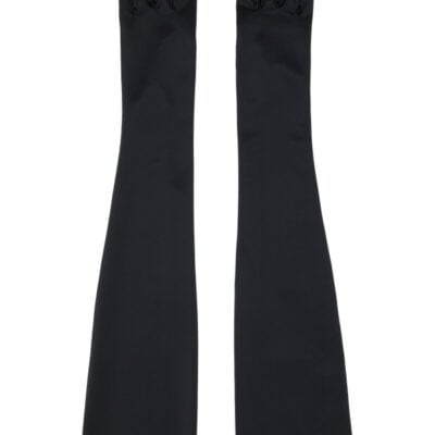 Handsome Stockholm Black Satin Extra Long Gloves