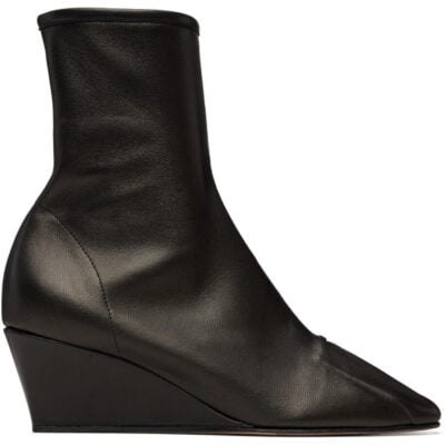 Hereu Black Resso Wedge Ankle Boots
