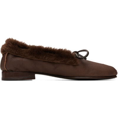 Hereu Brown Tilla Shearling Loafers