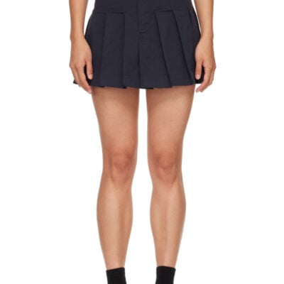 Hommegirls Navy Pleated Miniskirt