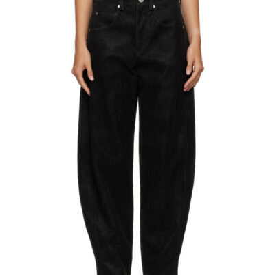 Isabel Marant Étoile Black Belky Faux-Suede Pants