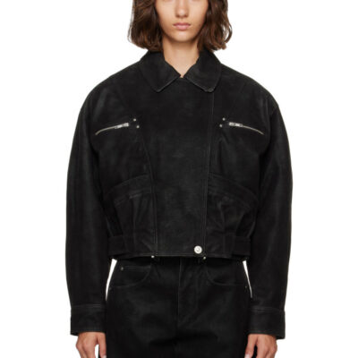 Isabel Marant Étoile Black Belma Faux-Suede Jacket