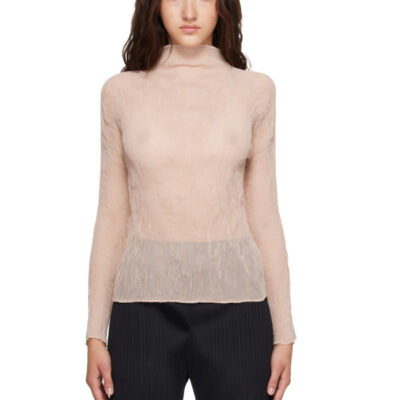 Issey Miyake Pink Chiffon Twist 2 Top