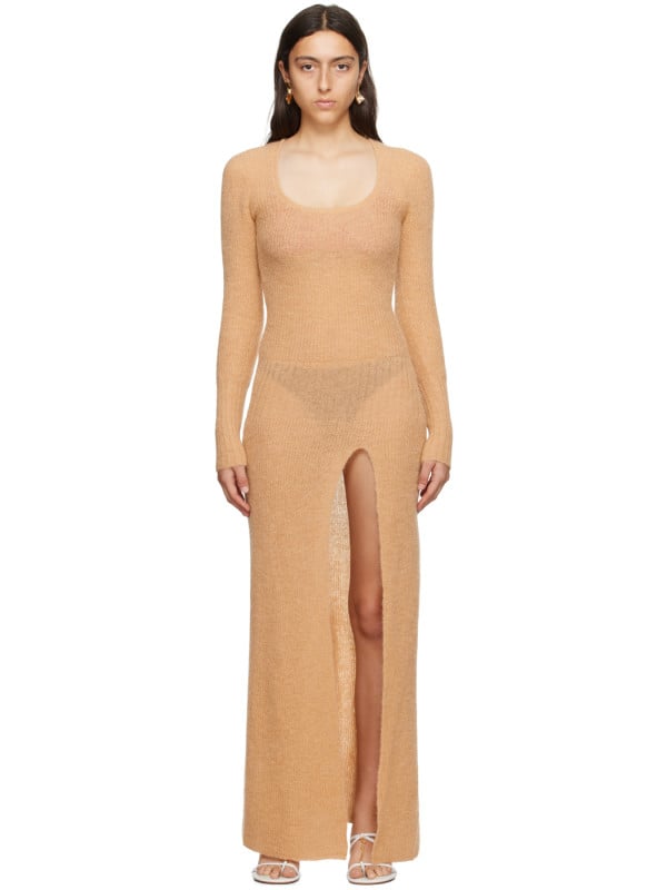 Jacquemus Beige Le Chouchou 'La Robe Dao' Maxi Dress