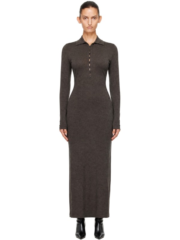 Jacquemus Brown 'The Merino Polo' Maxi Dress