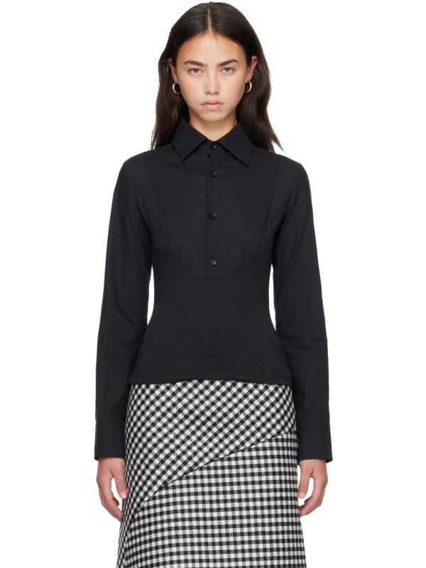 Jean Paul Gaultier Black Bi Material Shirt