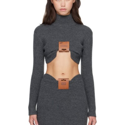 Jean Paul Gaultier Gray Mix Wool Rib Turtleneck