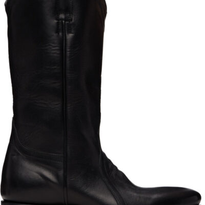 Jil Sander Black Leather Boots
