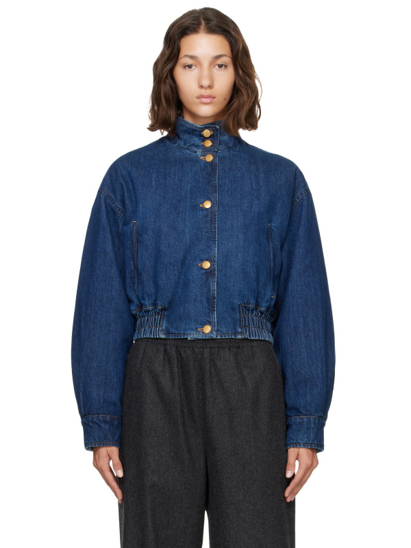 Jil Sander Blue Denim Padded Blouson Jacket