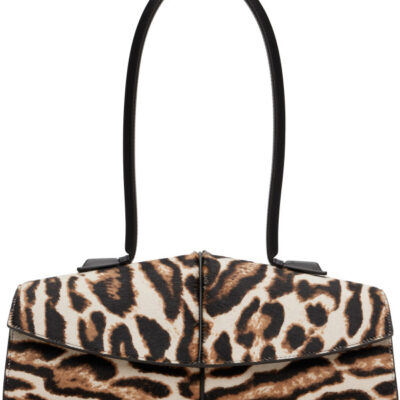 Jil Sander Brown & Beige Linea Shoulder Bag