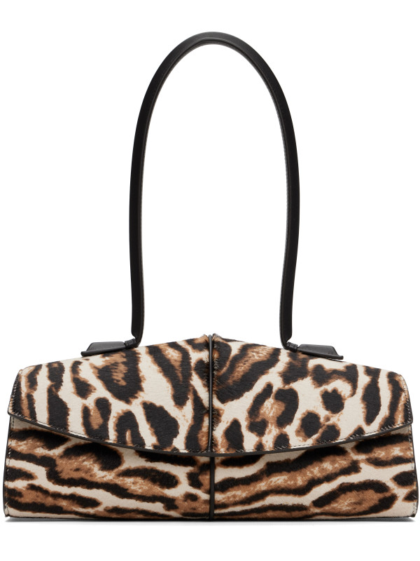 Jil Sander Brown & Beige Linea Shoulder Bag