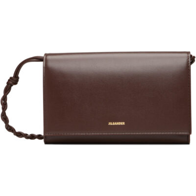 Jil Sander Brown Tangle Strap Wallet Bag