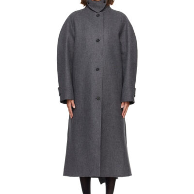 Jil Sander Gray Double Wool Coat