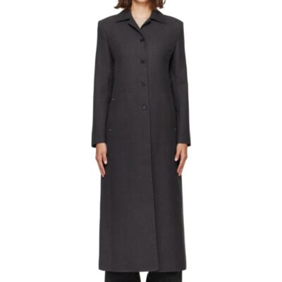 Jil Sander Gray Wool Twill Coat