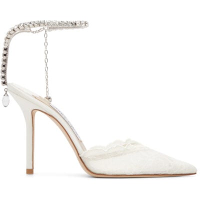 Jimmy Choo White Saeda 100 Heels