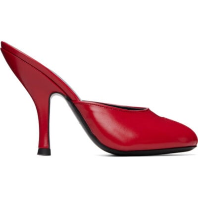 Jude Red Date Mule Heeled Sandals